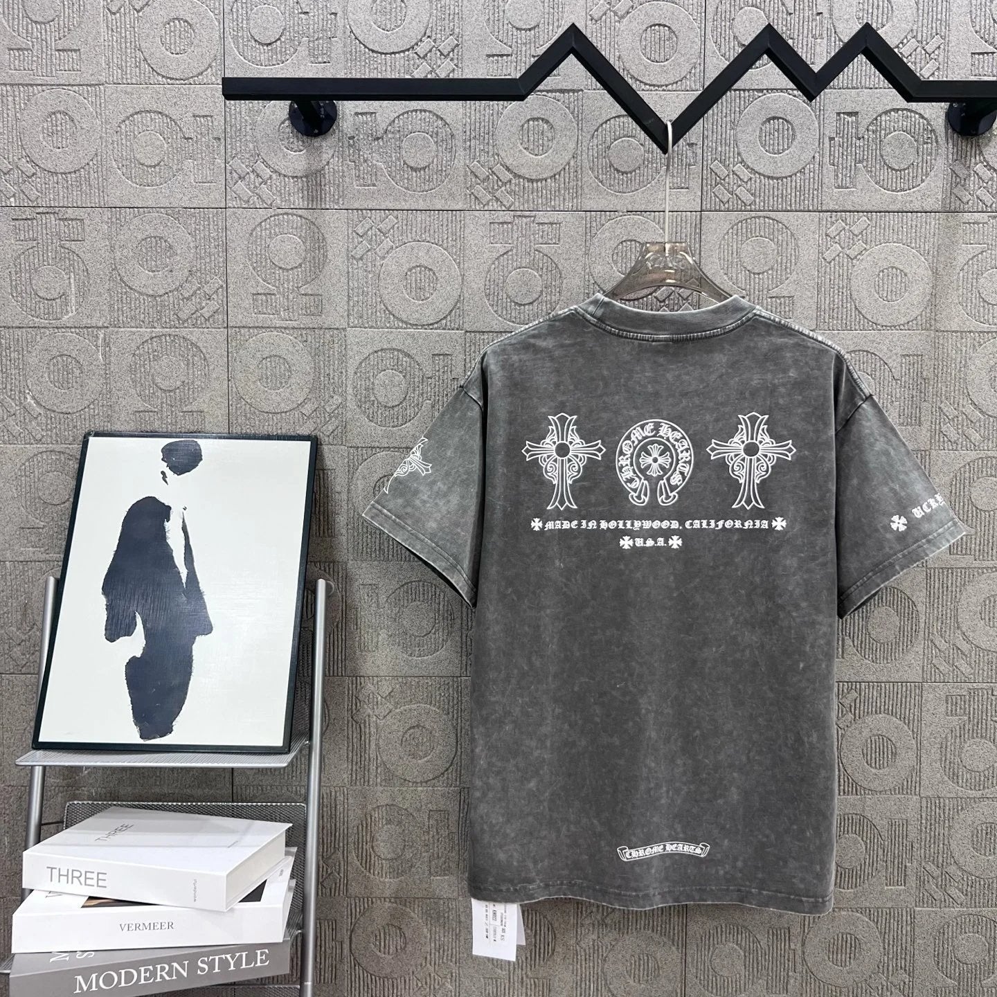 Chrome Hearts T-shirt Front and back Sanskrit letter print logo round Neck Short Sleeve25ss New pure cotton T Unisex T-Shirt OS Drop Shoulder Loose Fit Base Shirt Top T-Shirt Short Sleeve
