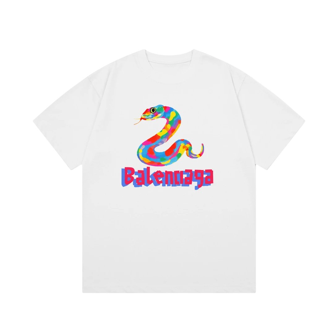 Balenciaga T-shirt Year of the Snake Limited Edition Letter Print Logo Logo Crew Neck Short Sleeve25ss New Pure Cotton Unisex Style T T-shirt OS Loose Fit Base Shirt Top Half Sleeve T-Shirt