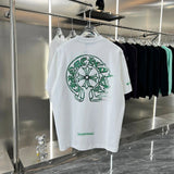 Chrome Hearts T-shirt Horseshoe Liquid Silicone Personality logo Round Neck Short Sleeve Pure Cotton Unisex T T-shirt OS Loose Fit T-Shirt Casual Simple Base Shirt