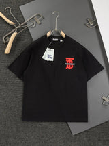 Burberry T-shirt Chest BT Letter Patch Embroidery logo round Neck Short Sleeve25ss New Pure Cotton Unisex Style T T-shirt OS Loose Fit Base Shirt Half Sleeve T-Shirt Top Half Sleeve