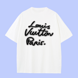 Louis Vuitton LV T-shirt Chest Slogan Print logo round Neck Short Sleeve25ss New Pure Cotton Unisex Style T T-shirt OS Loose Fit Base Shirt Half Sleeve T-Shirt Top Half Sleeve