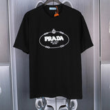 PRADA T-shirt Chest Toothbrush Embroidery logo round Neck Short Sleeve25ss New Pure Cotton Unisex Style T T-shirt OS Loose Design Bottoming Shirt Half Sleeve Top p Home T-shirt