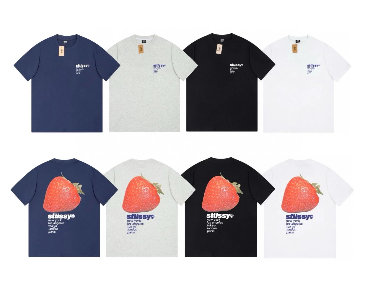 Stussy T-shirt Top Version Counter Same Style Pure Cotton Summer Men's and Women's Same Fashion Loose All-Matching2024New Short Sleeve T T-shirt