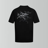 Arc'teryx T-shirt Back with Three Birds Pattern Print logo round Neck Short Sleeve25ss New Pure Cotton Unisex Style T Casual T-Shirt Base Layer Shirt OS Loose Fit Half Sleeve Top Plus Size