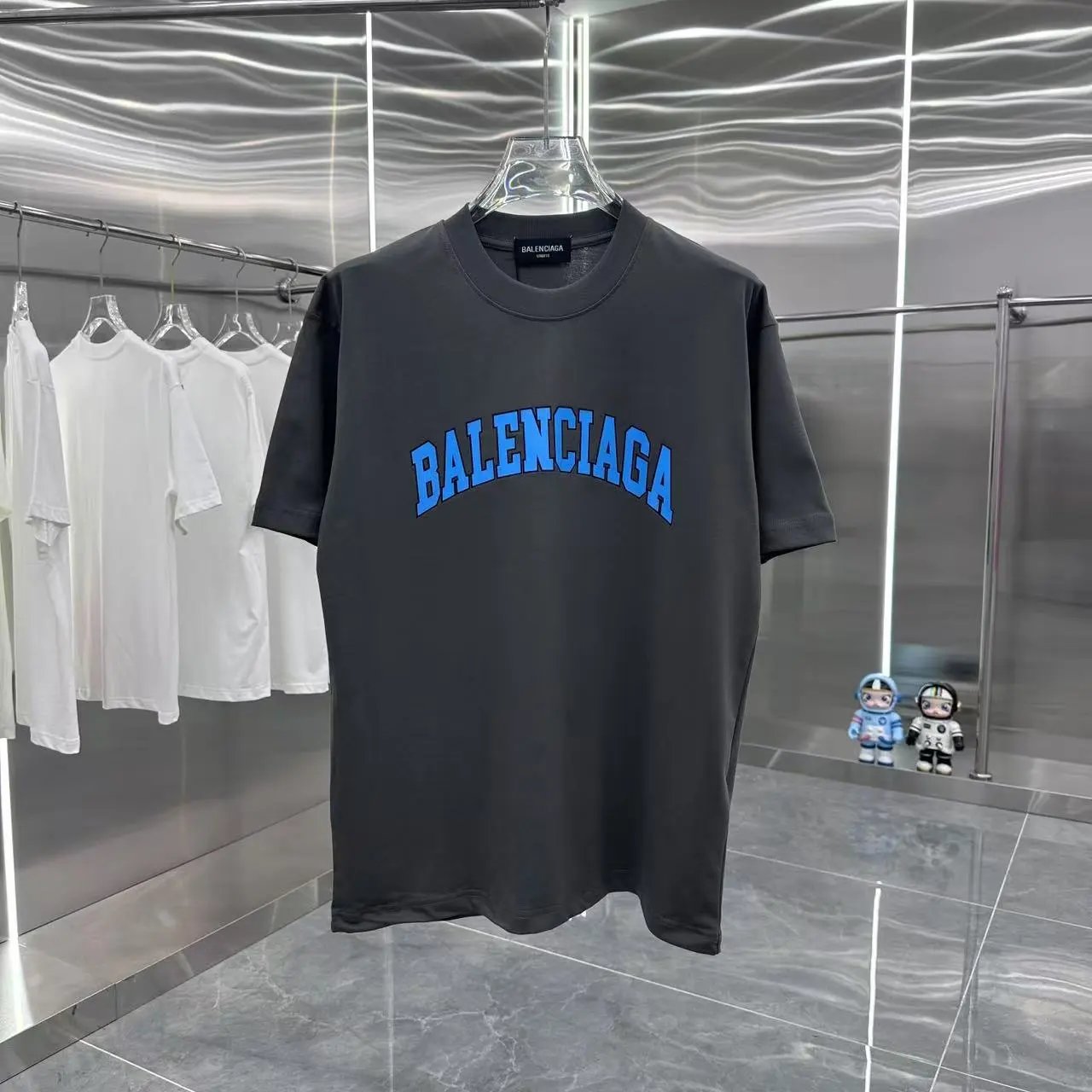 Balenciaga T-shirt Alphanumeric Characters Before and After01Printing logo round Neck Short Sleeve25ss New Pure Cotton Unisex Style T Casual T-Shirt Base Layer Shirt OS Loose Fit Half Sleeve Top Plus Size
