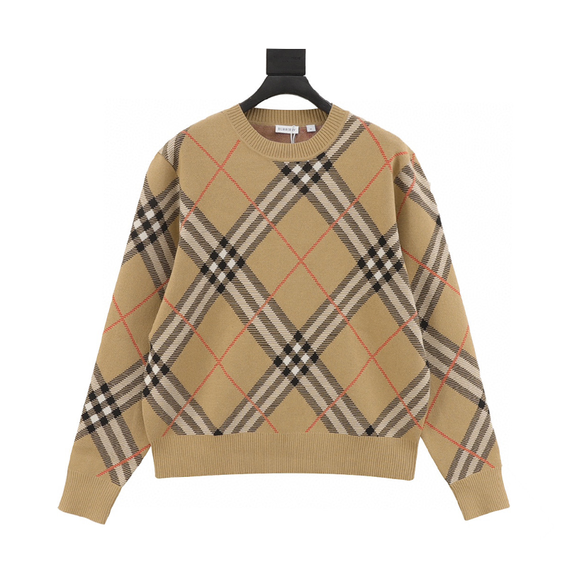 Burberry Sweater 24Fw Plaid round Neck Knitted Sweater for Men and Women