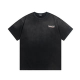 Balenciaga T-shirt Gradient Washed Vintage Large Logo Classic Printed Crew Neck Short Sleeve25ss New Pure Cotton Unisex Style T T-shirt OS Loose Fit Base Shirt Short Sleeve Top T-Shirt