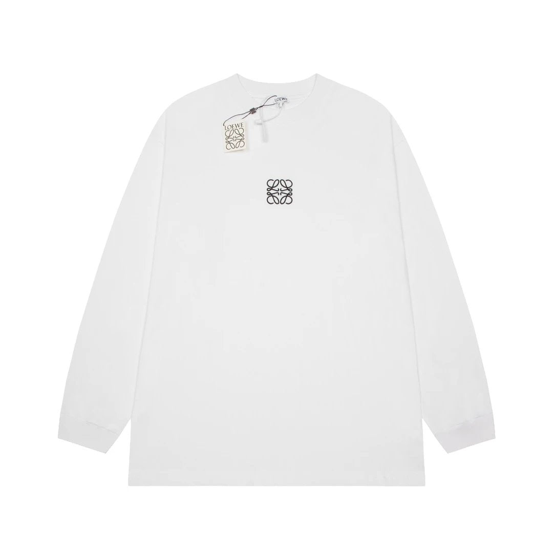 LOEWE Hoodie Chest logo Embroidered Crewneck Sweatshirt Long Sleeve Base Shirt Jacket Top Fashion Unisex Sports Casual OS Loose Fit Versatile New Autumn Winter Collection