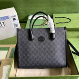 Gucci Tote Bag/Briefcase/Travel Bag Top version 【**Original Material】New Small Size Tote Tote Bag Xiao Zhan Style Men's Briefcase Tote Bag Commuter Women's Bag Computer Bag Casual Tote Bag Men's and Women's Bags Mummy Bag Shopping Bag Portable Messenger B