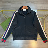 Gucci Jackets Classic Patchwork Webbing Letter Jogger Casual Pants Sweatpants Sports Pants Long Pants Classic Patchwork Webbing Letter Stand Collar Jacket Baseball Jacket Versatile Sports Set Unisex24ss Autumn and Winter New Products