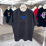 Balenciaga T-shirt 3D Silicone Woolen Hat Logo Logo Crew Neck Short Sleeve25ss New Pure Cotton Unisex Style T T-shirt OS Loose Fit Base Shirt Top Half Sleeve T-Shirt