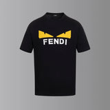 FENDI T-shirt Chest Little Devil Eye Embroidery logo round Neck Short Sleeve25ss New Pure Cotton Unisex Style T Casual T-Shirt Base Layer Shirt OS Loose Fit Half Sleeve Top Plus Size