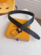 Louis Vuitton LV Belt Top version 【Counter Quality】The Most New Belt3.5cm Men's Belt Pin Buckle Men's Leather Belt with Classic Presbyopic Checkerboard Plaid Belt with Genuine Goods Packaging No Problem in and out of the Counter Versatile Casual Fashion F