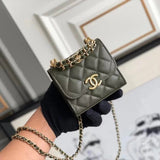 Chanel Women's Bag Top version 【**Original Leather Highest Version】2023New Double C Chain Baguette Mobile Phone Bag Handbag Flap Bag Small Waste Bag Messenger Bag Baguette Bag New Women's Bag Dinner Bag