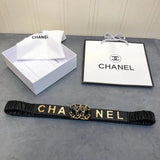 Chanel Belt Top version 3.0cm Wide Belt Classic Style Women's Belt Pure Original Leather Italy Imported Sheepskin Double-Sided Top Layer Leather Pearl Chain Fashion Casual Dress Coat Accessories