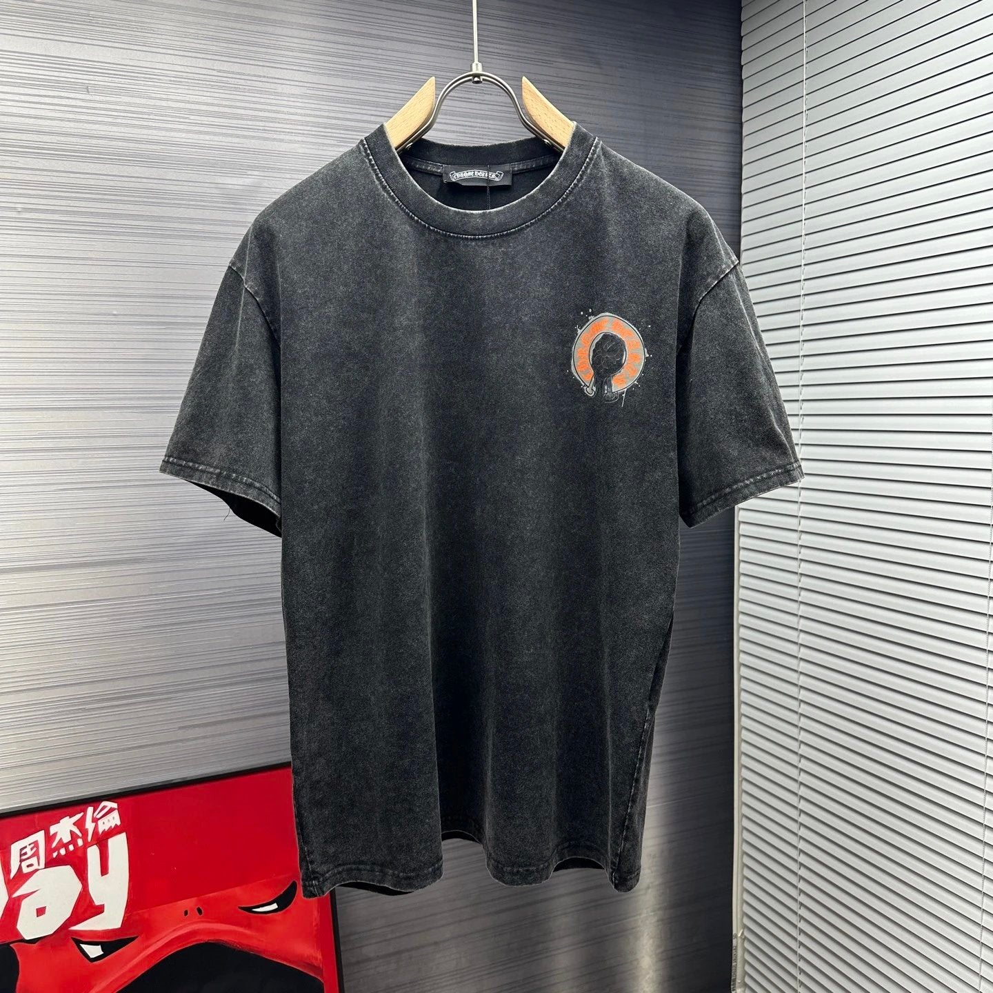 Chrome Hearts T-shirt Back with Horse Hoof Print logo round Neck Short Sleeve25ss New Pure Cotton Unisex Style T Casual T-Shirt Base Layer Shirt OS Loose Fit Half Sleeve Top Plus Size