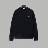 LOEWE Sweater Embroidered Small Logo Crew Neck Sweater Casual Loose Fit Versatile Pullover Knitwear os Men's and Women's Inner Sweater os Version24ss Autumn and Winter New Products