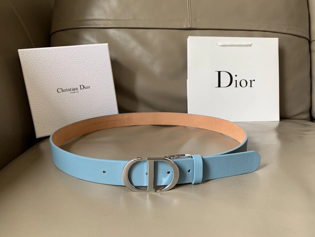 Dior Belt Top version Original Order Original Order Women's Belt Width3.0cm Genuine Goods Quality Counter Full Set Packaging Original Leather Material Classic Presbyopic Full Printed Canvas Full Vertical Surface Calfskin Lychee Pattern Bottom Letter Buckl