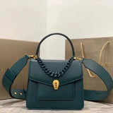 BVLGARI Bag Top version 【Original Quality】2021New Women's Bag Limited Edition Snake Head Buckle Red Enamel Snake Eye Women's Shoulder Bag/Crossbody Handbag Bag Decorated with a Snake's Head Naza Same Product Detachable Shoulder Strap