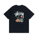 Stussy T-shirt Short Sleeve T T-shirt Flower Crown Love Casual Loose American Couple Wear-CY