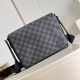 Louis Vuitton LV Men's Bag Top version Produced by the Old Factory Master2022New District Small Size Men's Messenger Men's Bag Small Bag Imported Calfskin Pressed Black Plaid46255Crossbody Shoulder Bag42710Messenger Bag for Men