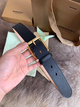 Burberry Belt Top version 【Full Package】New Men's Leather Belt Width3.5cm Double-Sided Imported First Layer Calfskin Full Grain Leather Genuine Goods Quality Original Factory Pin Buckle Letters Rotating Buckle Counter Full Set Gift Box Packaging B Home Be