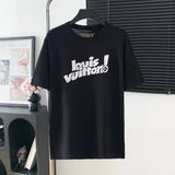 Louis Vuitton LV T-shirt Knitted Front logo round Neck Short Sleeve25ss New pure cotton T Unisex T-Shirt OS Drop Shoulder Loose Fit Base Shirt Top T-Shirt Short Sleeve
