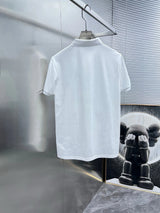 PRADA T-shirt Chest Triangle Mark logo Embroidery POLO Short Sleeve Turn-down Collar Shirt Unisex Summer Loose Fit T Business Commuter Short Sleeve Shirt Plus Size T-Shirt