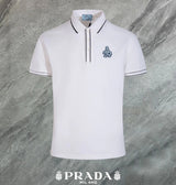 PRADA T-shirt Chest Badge Design logo Embroidery POLO Shirt Lapel Short Sleeve25ss New Unisex Summer Loose Short Sleeve T Business Commuter Short Sleeve Shirt Plus Size T-Shirt