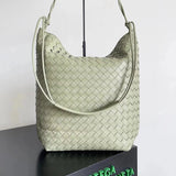 Bottega Veneta Women's Bag Top version 【Super Original Leather New】sardine Vertical Version Handle Bag New Sardine Tote Bag Backpack Women's Handbag Woven Bag New Women's Woven Bag