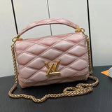Louis Vuitton LV Women's Bag Top version New Full Leather Diamond Chain Bag Series GO-14Teist Medium Handbag Messenger Bag Shoulder Bag M22891.M22890