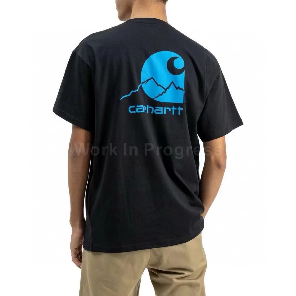 Carhartt T-Shirt Top Version Classic Mountain Snow Mountain Printing Men and Women Same Style Fashion Brand Loose-Fitting Pure Cotton Short Sleeves T T-shirt