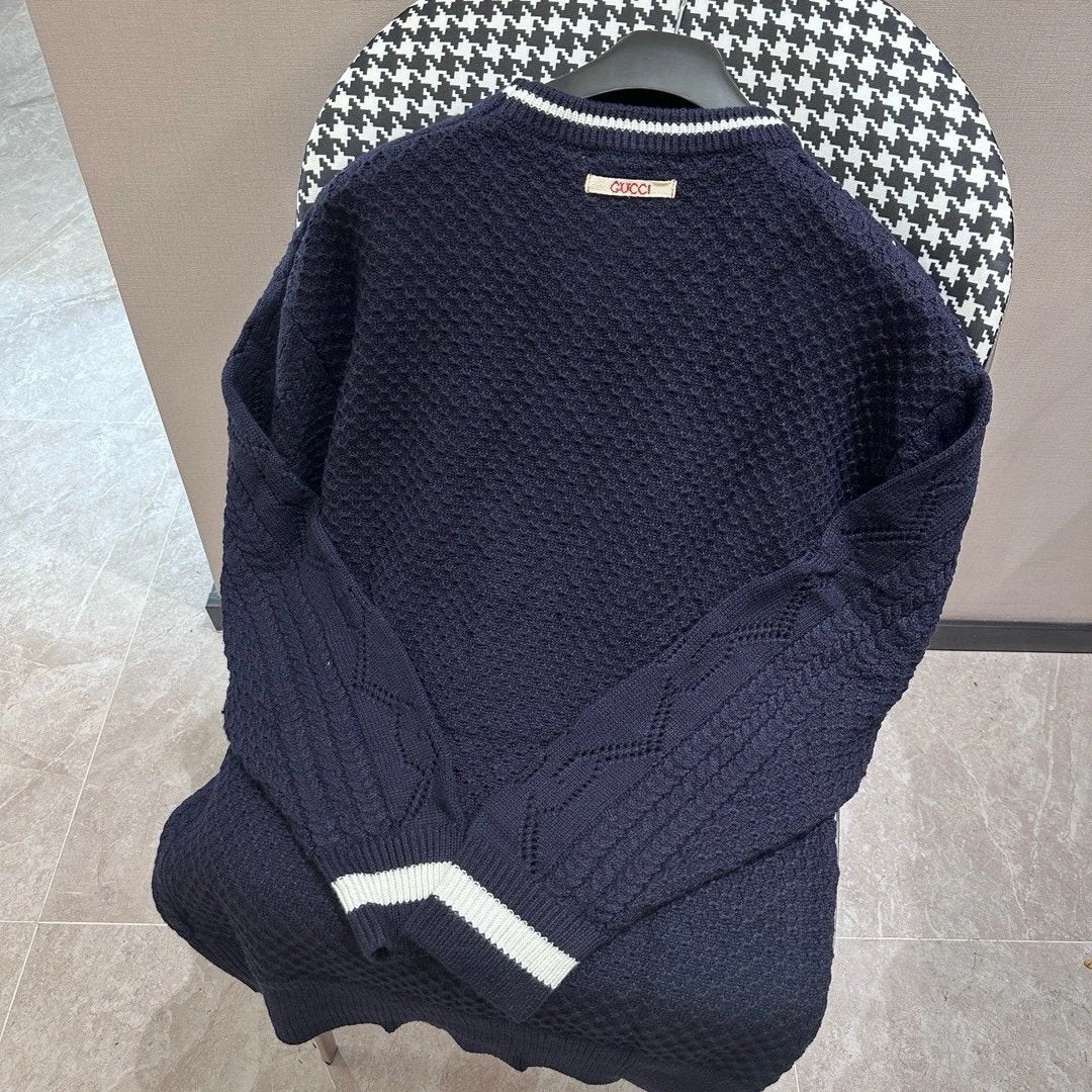Gucci Sweater 24ss New Jacquard Round Neck Wool Sweater Cardigan OS Unisex Jacket with Various Styles