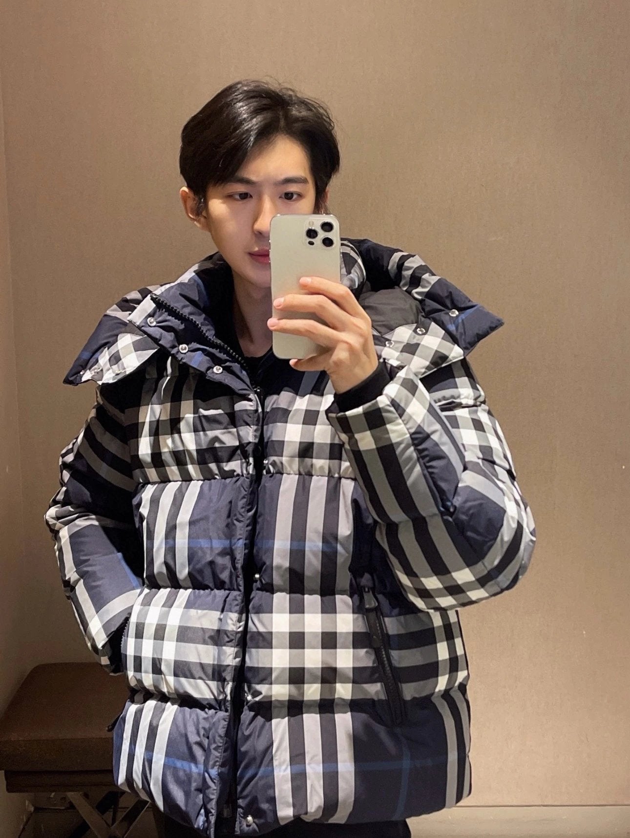 Burberry Down jacket SS23Solid Color Plaid Detachable Hood Classic Down Jacket Unisex