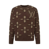 Louis Vuitton LV Sweater Fully covered logo Jacquard Crew Neck Sweater Long Sleeve Pullover Thickened Lazy Style OS Loose Fit Unisex Knit Top Jacket Versatile Casual Wearable Inside and Outside