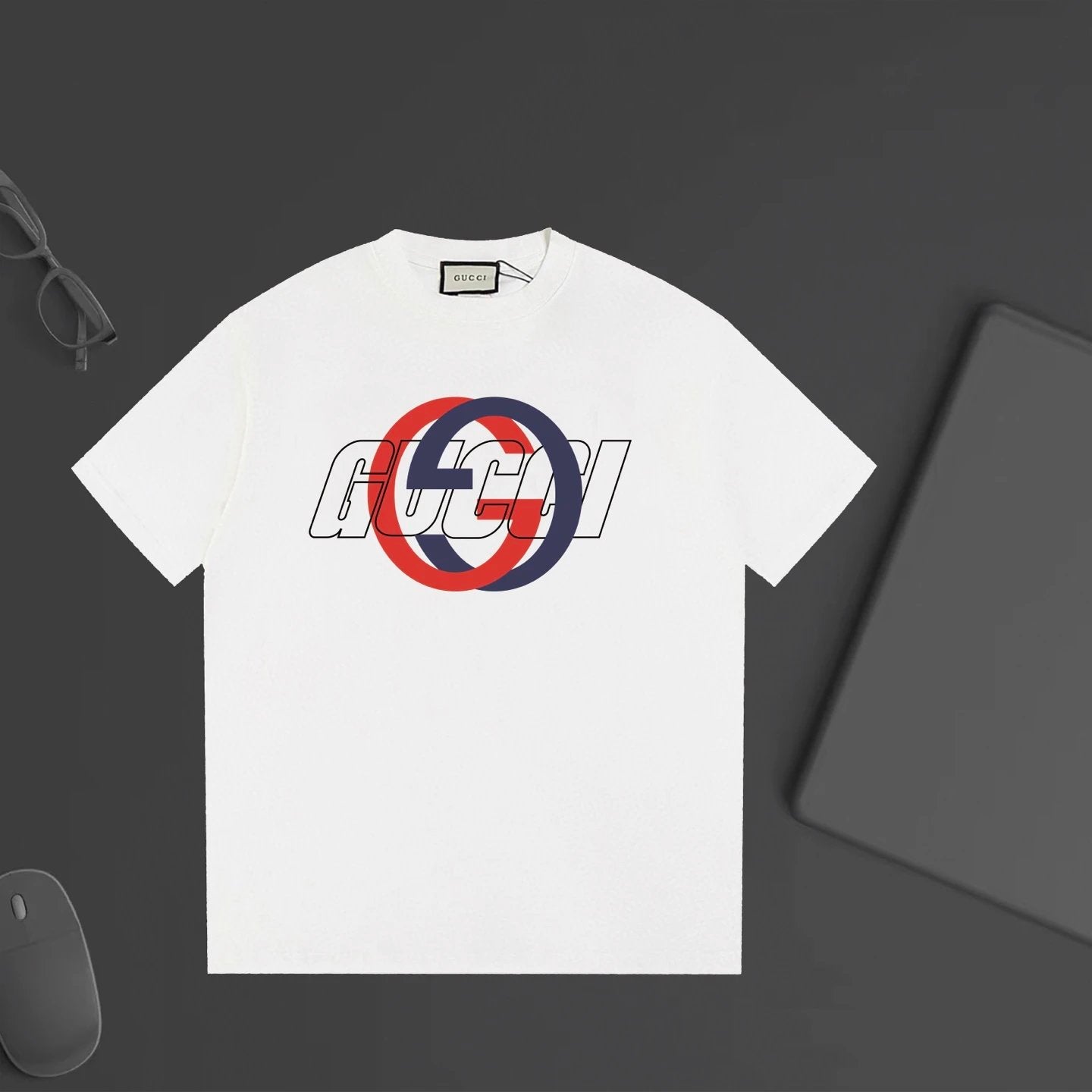 Gucci T-shirt Double-breasted G Letter Printing logo round Neck Short Sleeve25ss New Pure Cotton Unisex Style T T-shirt OS Loose Fit Base Shirt Half Sleeve T-Shirt Top Half Sleeve