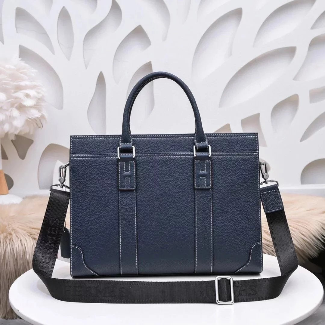 Hermes men's bag Top version Can Support Counter Comparison Genuine Goods Quality Men's Bag Business Briefcase Computer Bag Messenger Bag Shoulder Bag Handbag Handbag
