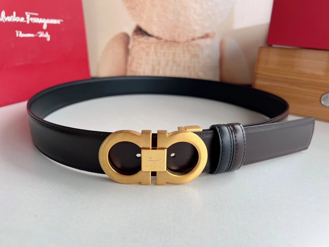 Ferragamo Belt Top version 【Full Package】Belt Width for Men and Women3.5cm with Chip nfc Anti-Counterfeiting Quality Counter Full Set Packaging Italian Double-Sided Cowhide Matching Boutique Brass Buckle Belt Pants Belt