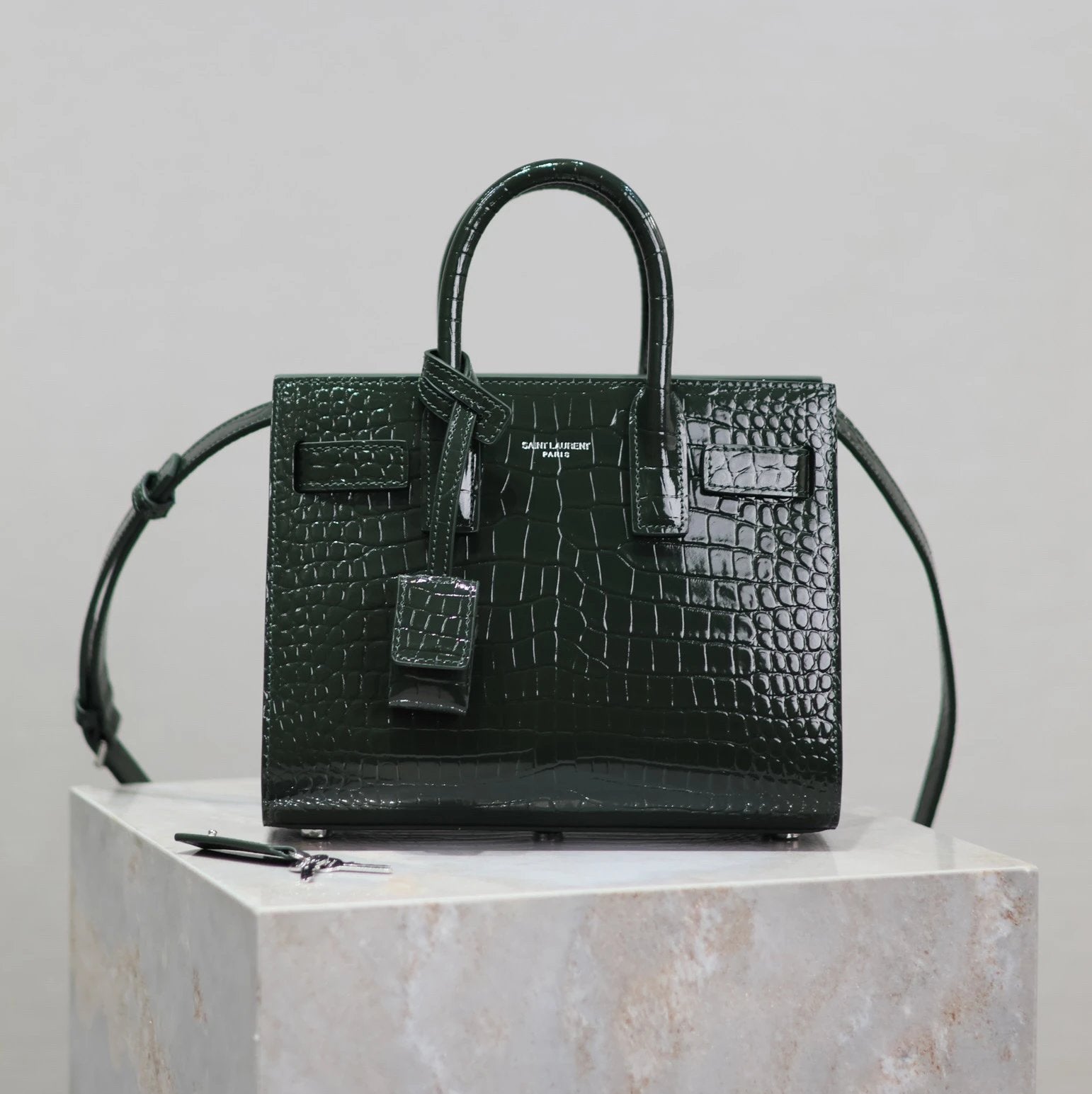 YSL Women's Bag Top version 【Super Original Leather】New File Holder Series sacdejour Tote Bag Crocodile Pattern Cowhide Portable Large Tote Tote Bag Yang Shulin SDJ File Holder Shopping Bag Women's Handbag Large Capacity Women's Bag Handbag