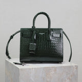 YSL Women's Bag Top version 【Super Original Leather】New File Holder Series sacdejour Tote Bag Crocodile Pattern Cowhide Portable Large Tote Tote Bag Yang Shulin SDJ File Holder Shopping Bag Women's Handbag Large Capacity Women's Bag Handbag
