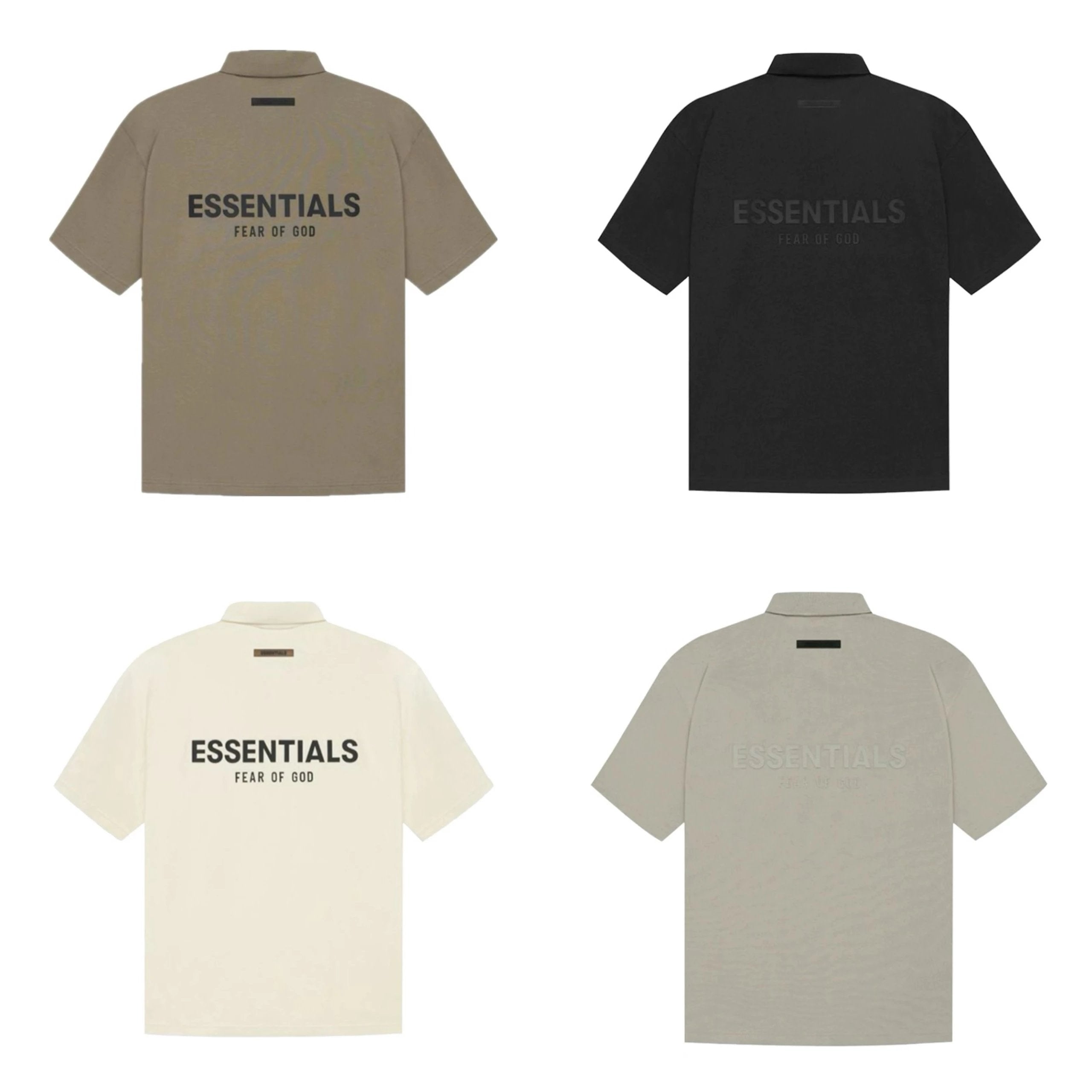 ESSENTIALS T-shirt Top Version Multi-Line Reflective Letter Printing Polo Shirt Short Sleeve T Men's T-shirt