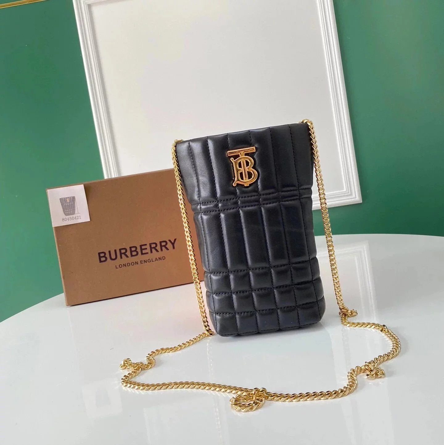 Burberry Women's Bag Top version 2022New Quilted TB Chain Bag Lola Lola Bag Mobile Phone Bag Lady's Bag Women's Bag Chain Bag Shoulder Bag Messenger Bag