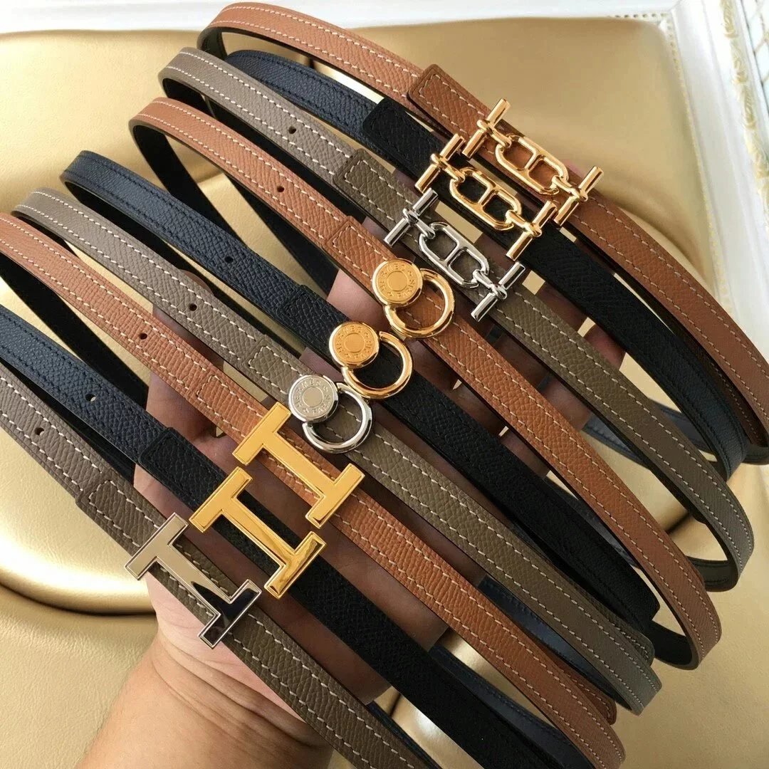 Hermes Belt Top version 【Width1.3cm】One-Suit Skirt Thin Belt Belt Ladies New H Buckle