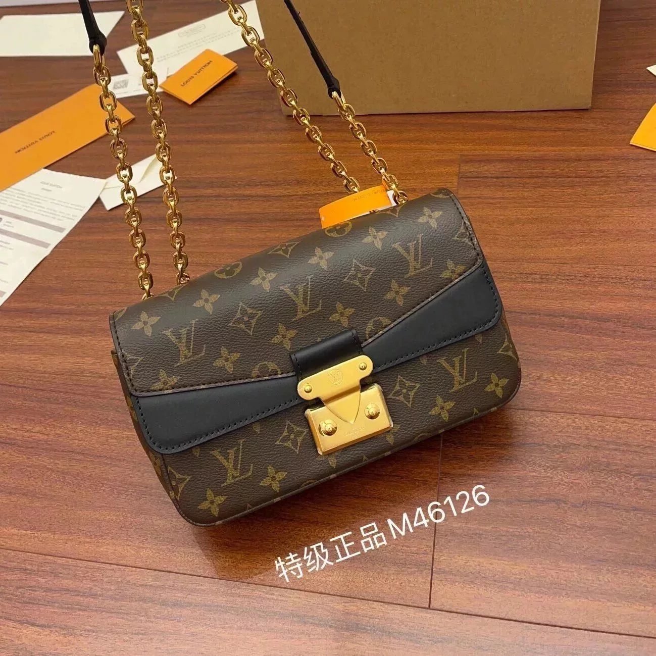 Louis Vuitton LV Women's Bag Top version Don't2022Spring and Summer New Series Brand New Marceau Chain Bag Italian Original Leather Classic Printing Leather Patchwork S-Lock Chloe Paddington Flap Bag Flap Bag Clutch Handbag Small Satchel Underarm Bag Back