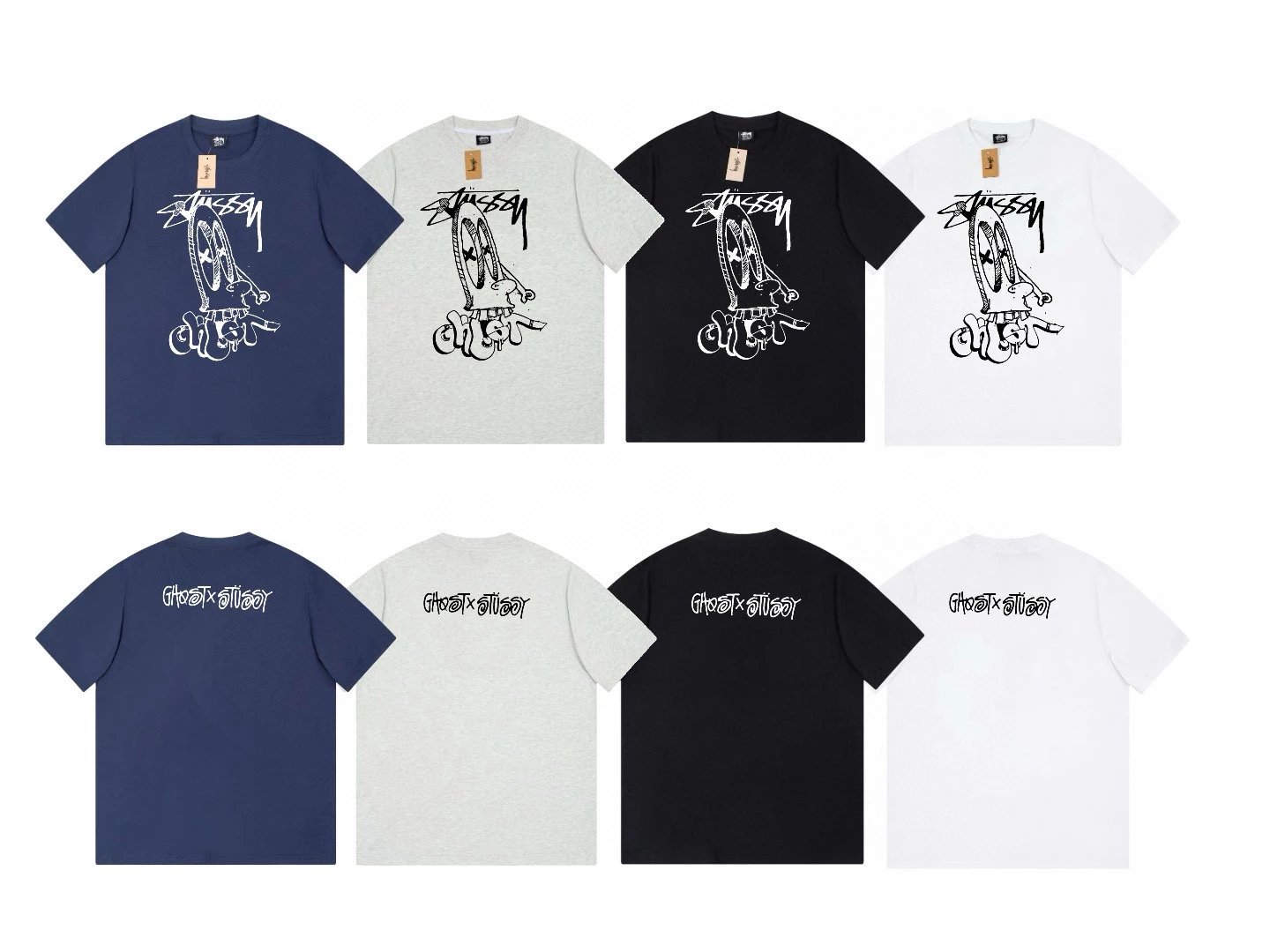 Stussy T-shirt Top Version Classic Basic logo Printed round Neck Loose Summer Couple Short Sleeve T T-shirt Fashion