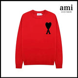 Ami Sweater Knitwear Classic round Neck Big Heart Jacquard Pullover Sweater Loose and Idle Sense Casual Couple Outfit-CY