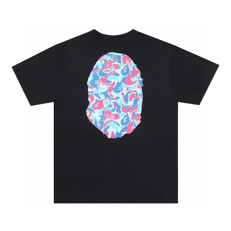 Bape T-shirt Top Version New Short Sleeve T T-shirt Front and Rear Cartoon Printing ins Fashion Brand Summer Loose Couple Half Sleeve T-shirt