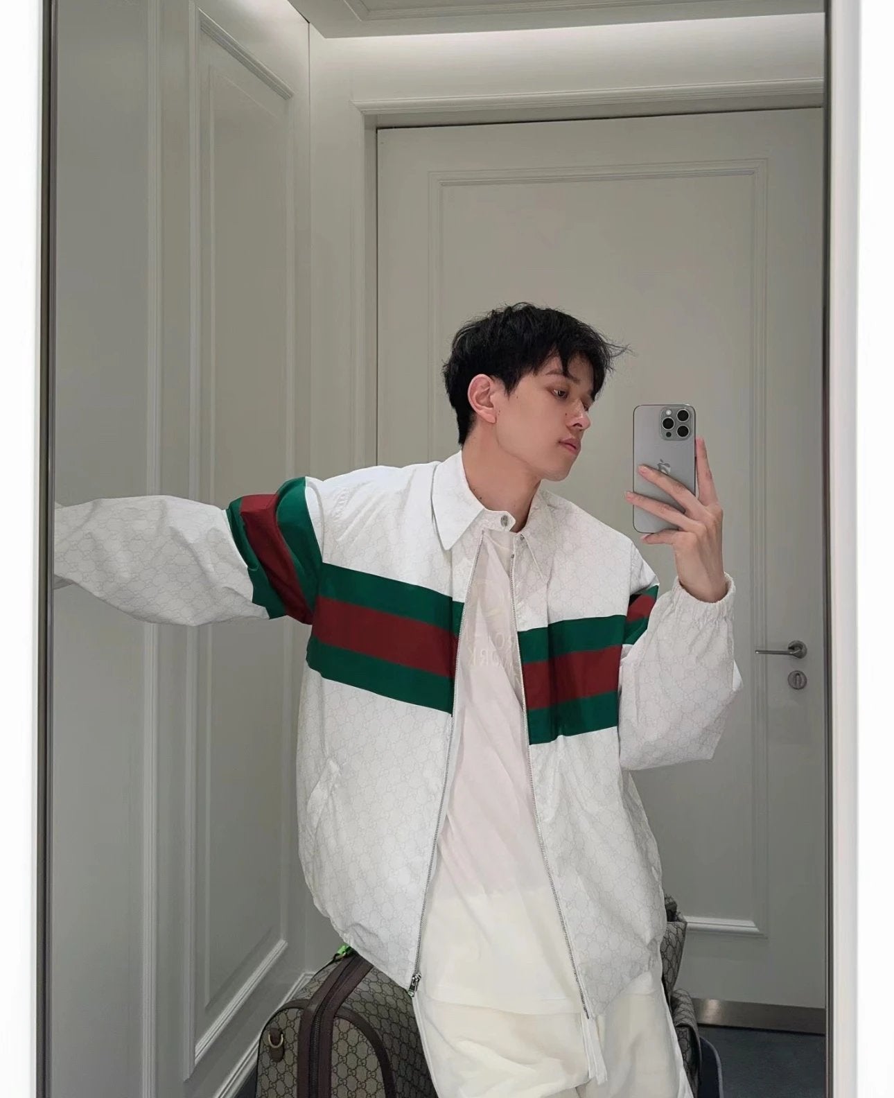 Gucci Jackets 24FW Dark Pattern Old Flower Full Print Woven Belt1921Printed Jacket Coat Unisex Warm Jacket