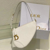 Dior Women's Bag Top version New saddle bag2024Early Spring Series New Saddle Bag Clutch Vintage Gold Stirrup D Pendant Daily Commuter Women's Bag Underarm Bag