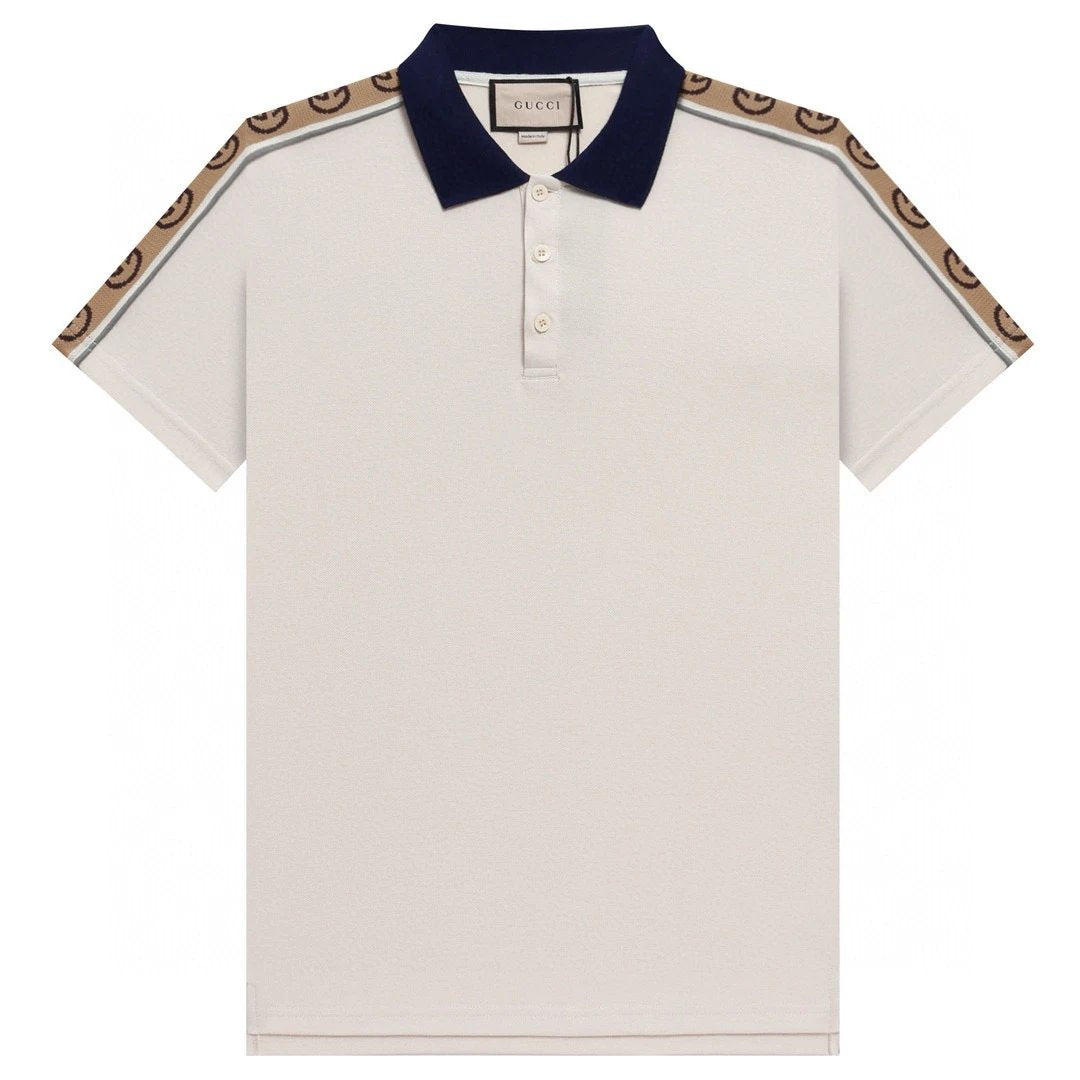 Gucci T-shirt Double Shoulder Brand logoPOLO Shirt Lapel Short Sleeve25ss New Unisex Summer Short Sleeve OS Loose T Business Half Sleeve Shirt Plus Size T-Shirt
